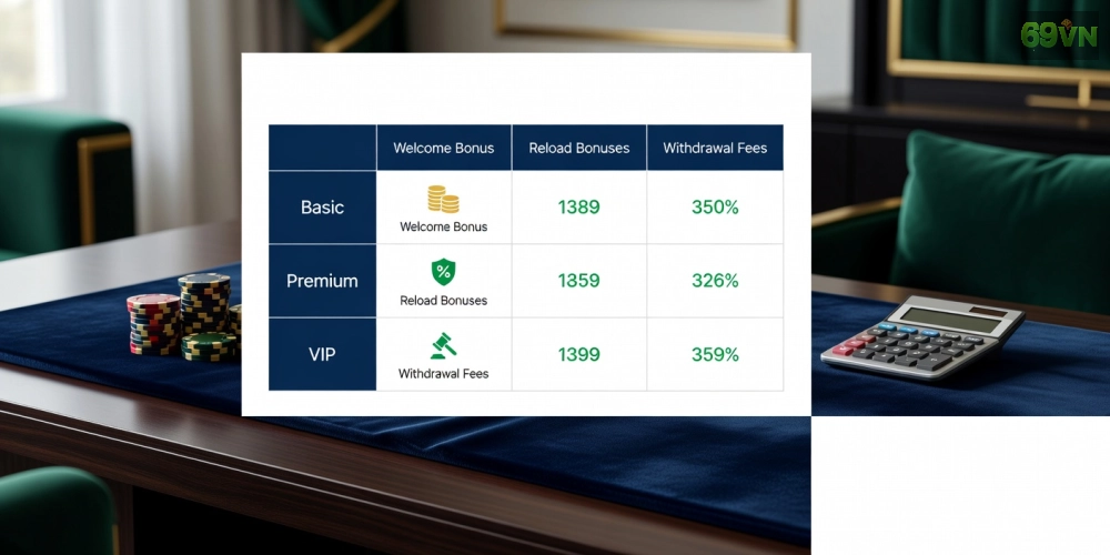 Bảng giá các gói dịch vụ casino 69vn cập nhật mới nhất cho năm 2025 với ưu đãi hấp dẫn