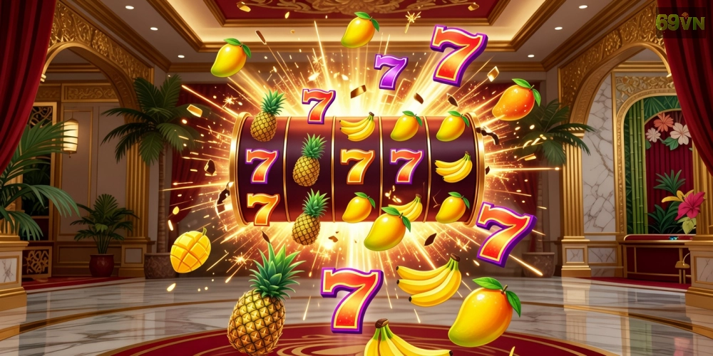 Minh họa trò chơi slot Sunwin với hiệu ứng nổ hũ sống động